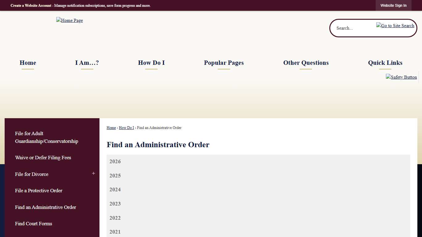Find an Administrative Order | Pinal County COSC, AZ